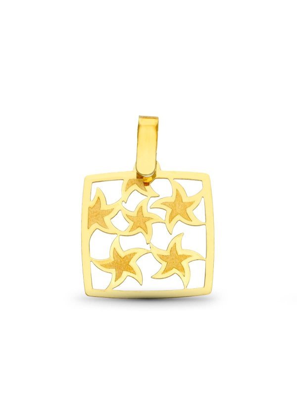 18K COLGANTE ORO AMARILLO LASER MATE...