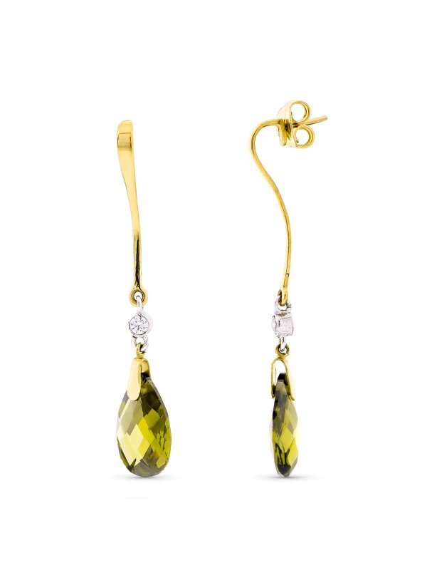 18K PENDIENTES ORO BICOLOR LARGOS...