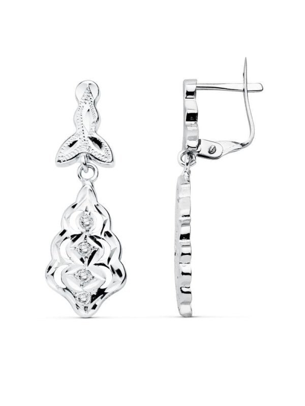 18K PENDIENTES CUBANAS ORO BLANCO...