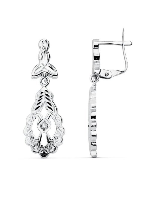 18K PENDIENTES CUBANAS ORO BLANCO...