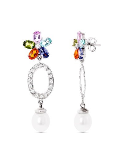 18K PENDIENTES ORO BLANCO...