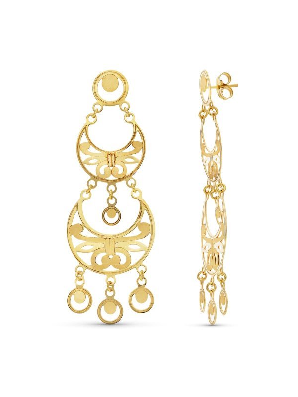 18K PENDIENTES ORO AMARILLO LASER...