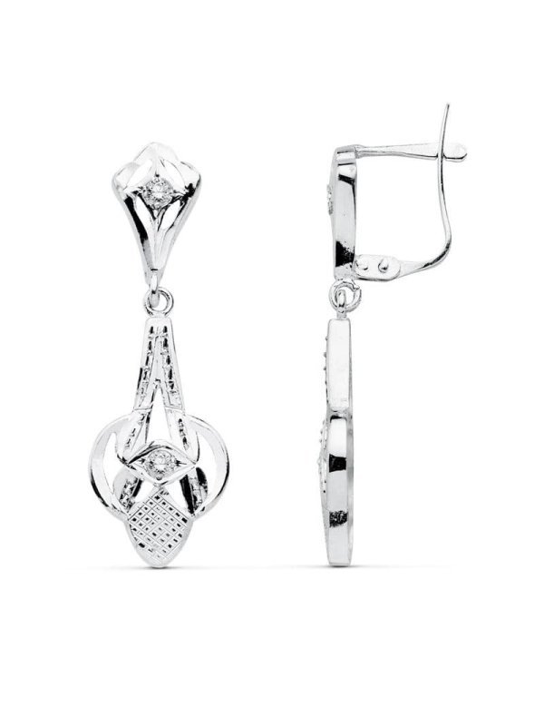 18K PENDIENTES CUBANAS ORO BLANCO...