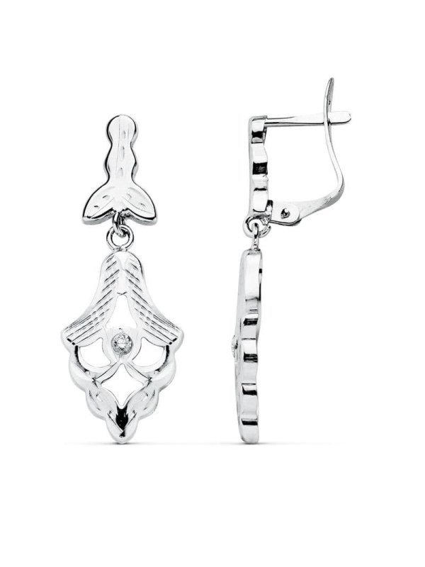 18K PENDIENTES CUBANAS ORO BLANCO...