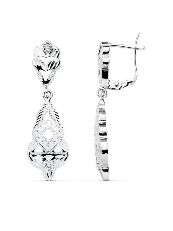 18K PENDIENTES CUBANAS ORO BLANCO...
