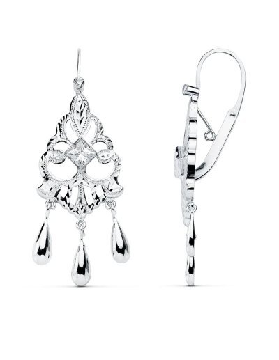 18K PENDIENTES ORO BLANCO...
