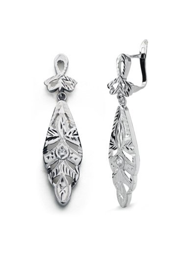18K PENDIENTES ORO BLANCO...