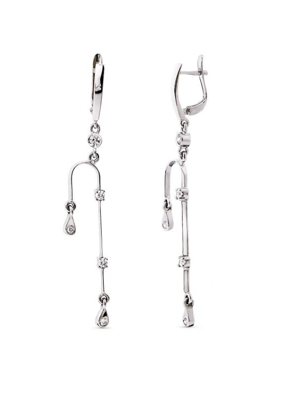 18K PENDIENTES LARGOS ORO BLANCO...