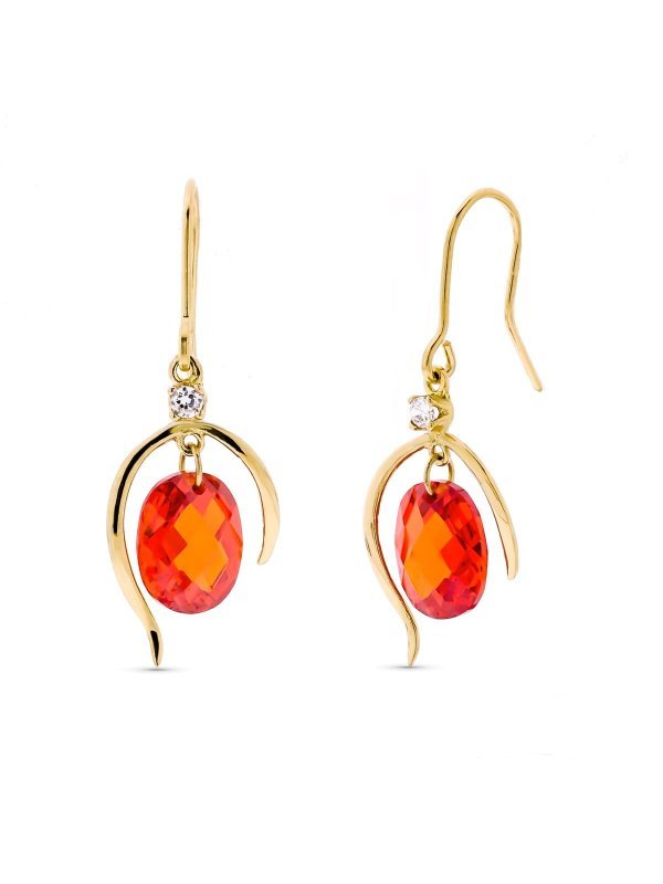 18K PENDIENTES ORO AMARILLO LARGOS...