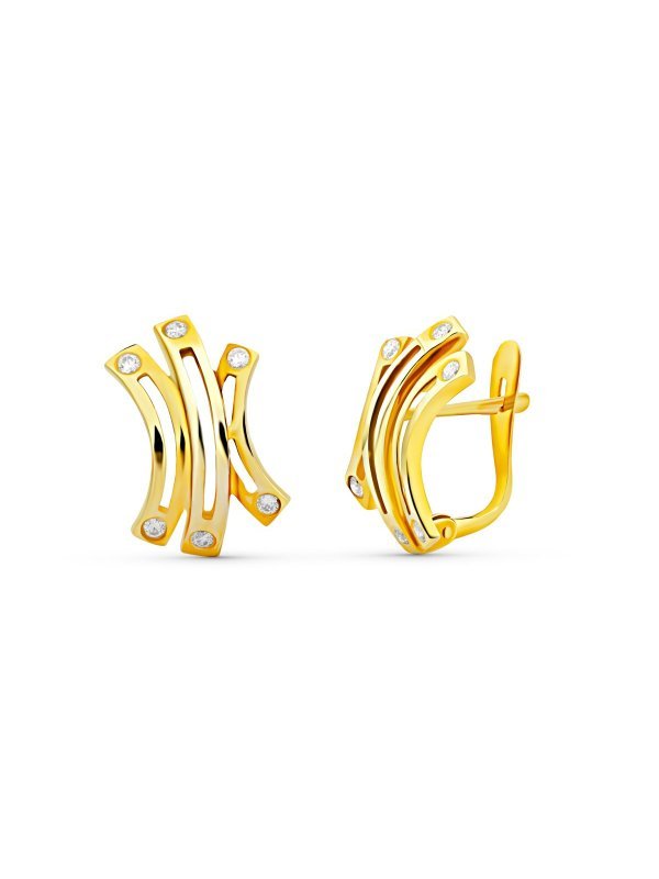 18K PENDIENTES BANDAS CIRCONITAS...