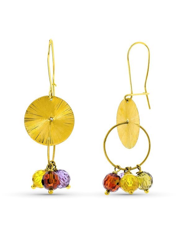 18K PENDIENTES ORO AMARILLO LARGOS...