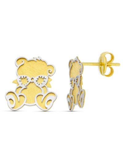 18K PENDIENTES ORO BICOLOR...