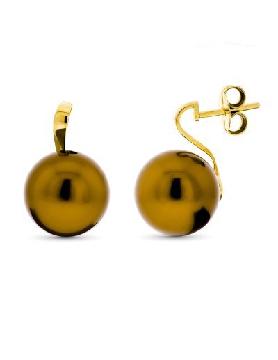 18K PENDIENTES PERLA MARRON...