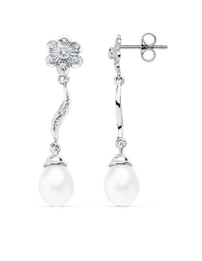 18K PENDIENTES ORO BLANCO...