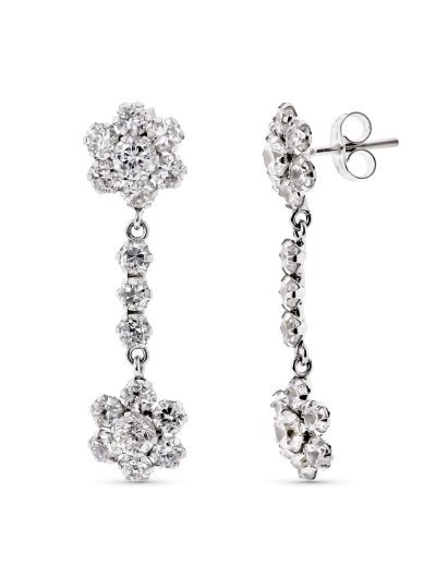 18K PENDIENTES ORO BLANCO...