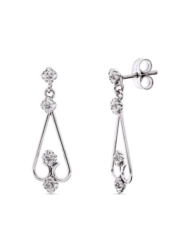 18K PENDIENTES ORO BLANCO CIRCONITAS...