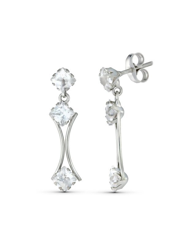 18K PENDIENTES CIRCONITAS 25X6 MM