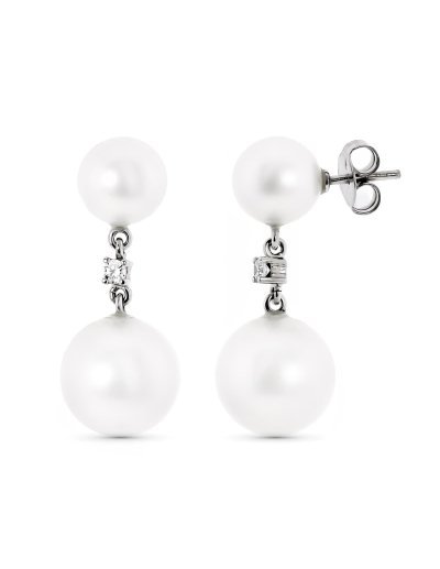 18K PENDIENTES ORO BLANC...