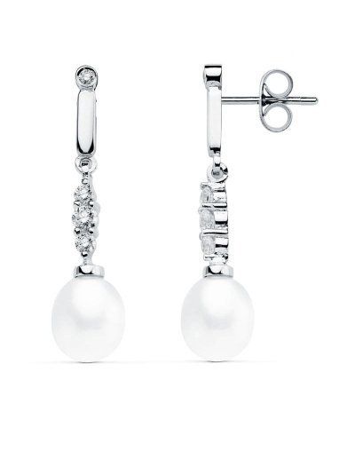 18K PENDIENTES ORO BLANCO...