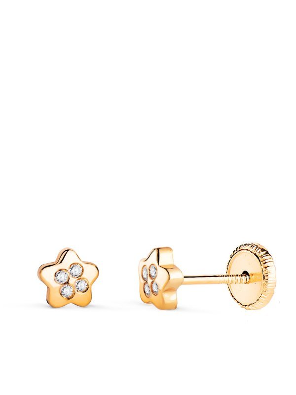 18K PENDIENTES ORO AMARILLO ESTRELLA...