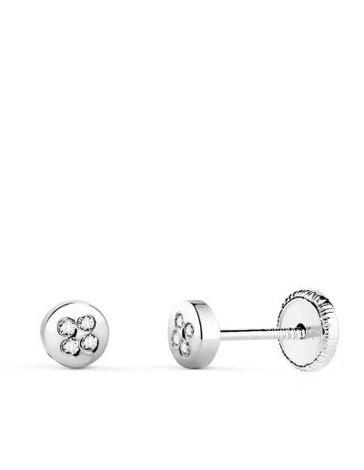 18K PENDIENTES ORO BLANCO...