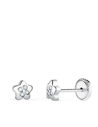 18K PENDIENTES ORO BLANCO...