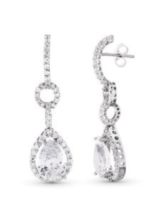 18K PENDIENTES ORO BLANCO...