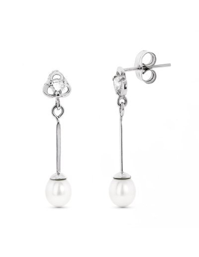 18K PENDIENTES ORO BLANCO...