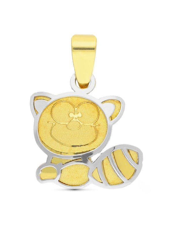 18K COLGANTE ORO BICOLOR MAPACHE....