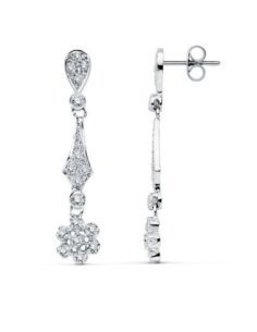 18K PENDIENTES ORO BLANCO...