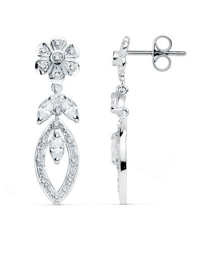 18K PENDIENTES ORO BLANCO...