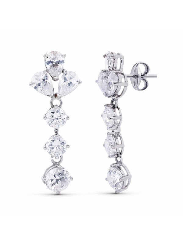 18K PENDIENTES ORO BLANCO CIRCONITAS...