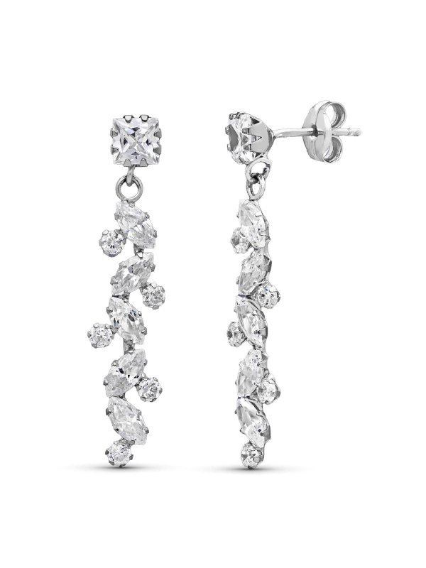 18K PENDIENTES CIRCONITAS 30X5 MM