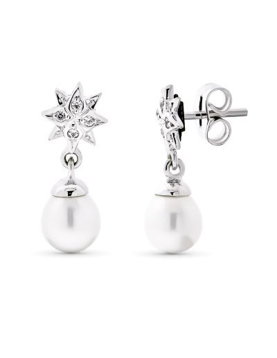 18K PENDIENTES ORO BLANCO...