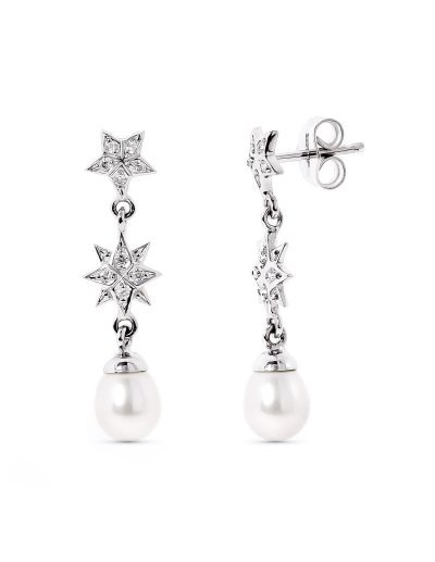 18K PENDIENTES ORO BLANCO...