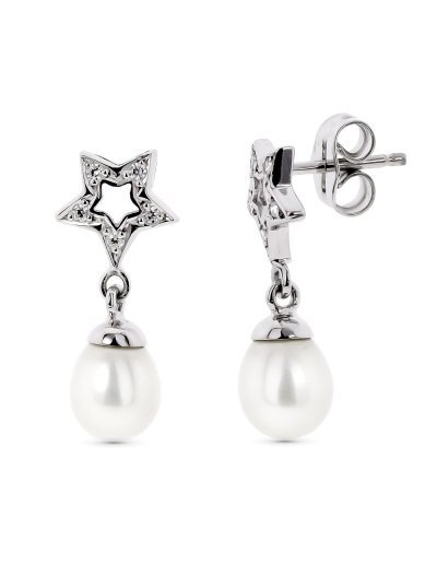 18K PENDIENTES ORO BLANCO...