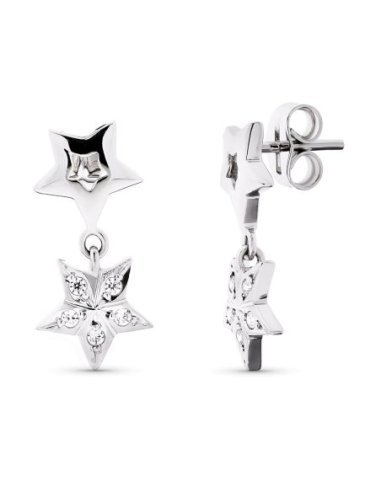 18K PENDIENTES ORO BLANCO LARGOS...