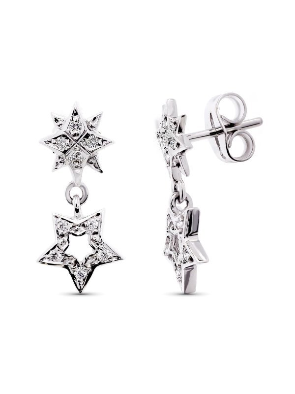18K PENDIENTES ORO BLANCO CIRCONITA...