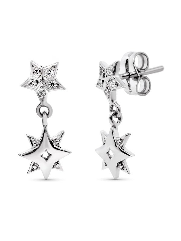 18K PENDIENTES ORO BLANCO LARGOS...