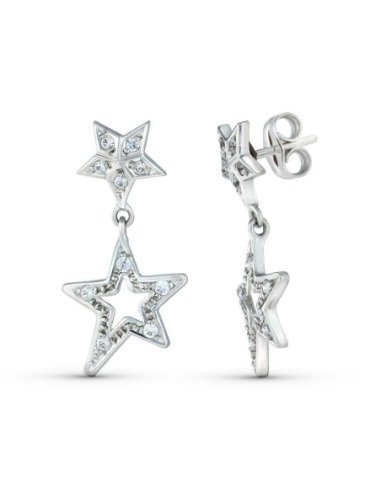 18K PENDIENTES ESTRELLA 24X13 MM