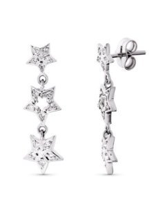 18K PENDIENTES ORO BLANCO...