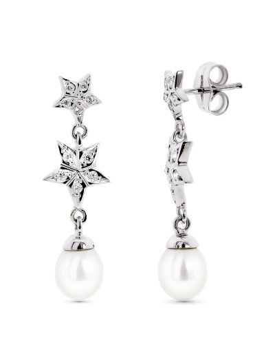 18K PENDIENTES ORO BLANCO...