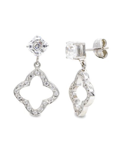 18K PENDIENTES ORO BLANCO...