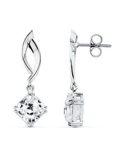 18K PENDIENTES ORO BLANCO...