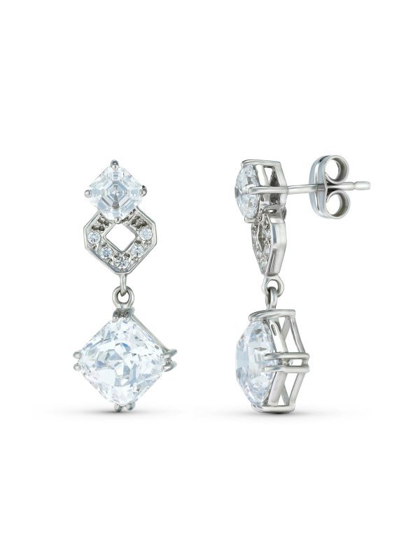 18K PENDIENTES ORO BLANCO CIRCONITAS...