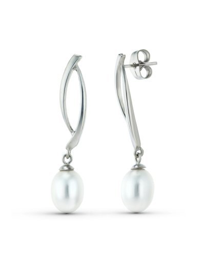 18K PENDIENTES ORO BLANCO...