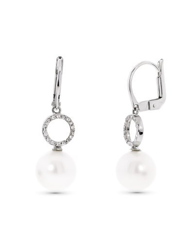 18K PENDIENTES ORO BLANCO...
