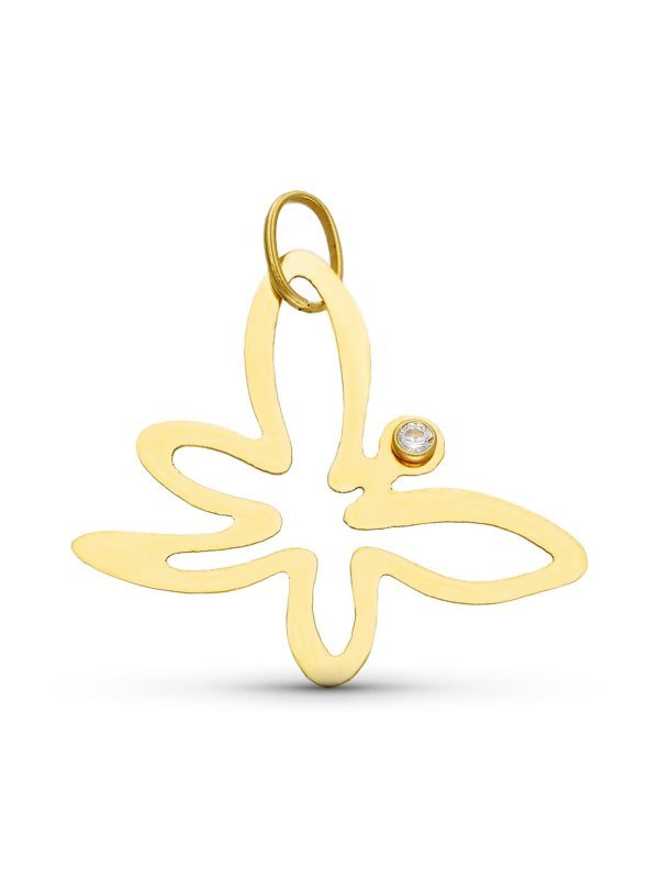18K COLGANTE ORO AMARILLO MARIPOSA...