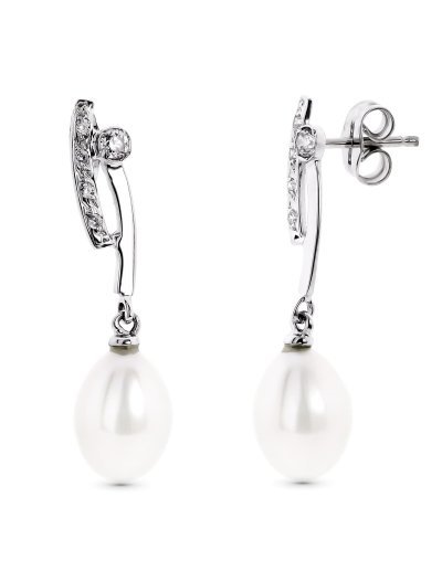 18K PENDIENTES ORO BLANCO...
