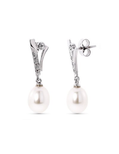 18K PENDIENTES ORO BLANCO...